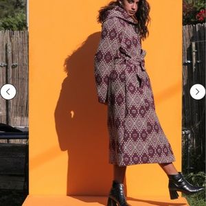 AZTI Woven Long Coat- Purple